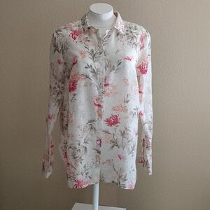j.jill Sheer Long Sleeve Silk Blend Blouse